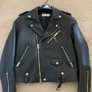 NWOT Customized Coach Moto Jacket with Dinosaur Keychain